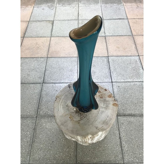 Image 1 of Vaso vintage blu di Murano, 1970