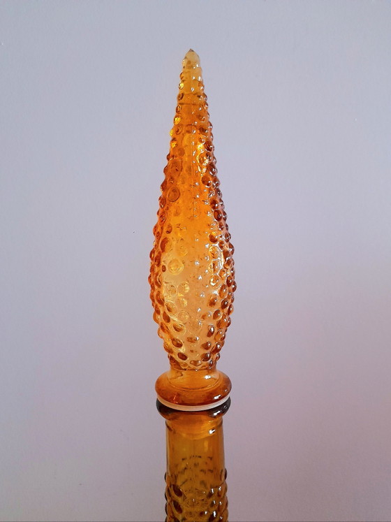 Image 1 of Italiaanse Amberkleurige Empoli karaf, 1970