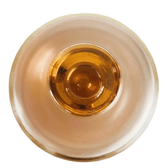 Image 1 of Schmuckkästchen im Art-Deco-Stil, lachsrosa-goldenes Glas, 1950er Jahre