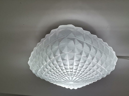 Minimalistische matglazen plafond- of wandlamp, jaren 1990