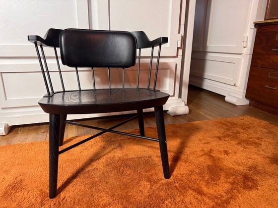 Image 1 of Stellar Works Exchange Lounge Chair set 2x zwart eiken