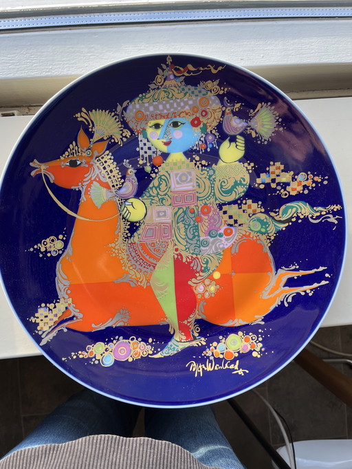 Two Rosenthal Studio-Linie porcelain plates from the "1001 Nights" series, designed by Bjørn Wiinblad.