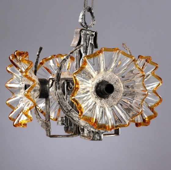 Image 1 of Lampadario brutalista anni '70