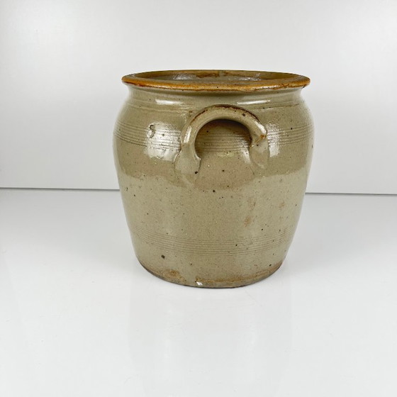 Antigua olla de confit de gres, color gris, 1900 – Macetas, Cerámica (photo 4 of 11)