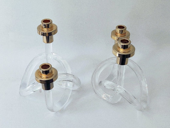 Candlestick Set & Clock Dorothy C. Thorpe – Elaine Bscheider voor Dorothy C. Thorpe, Candle holders, Brass (photo 6 of 18)