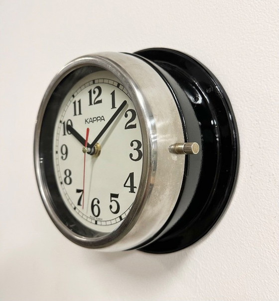 Image 1 of Vintage Black Kappa Maritime Wall Clock, 1980s