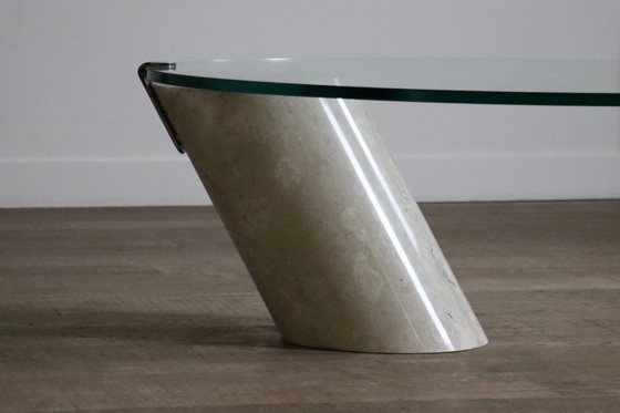 Image 1 of K1000 coffee table in marble and glass by Team Form aG for Ronald Schmitt, Switzerland 1970s