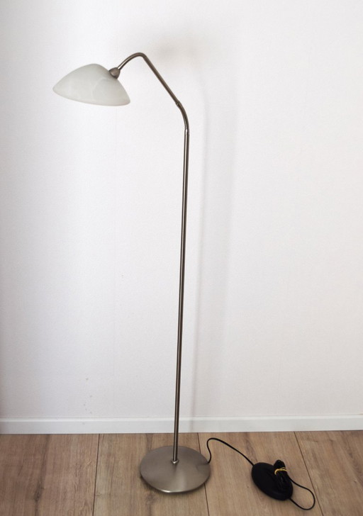 Adjustable Mid - Century Modern Floor Lamp - TCI Saronno - Italy - Milky White Glass Shade