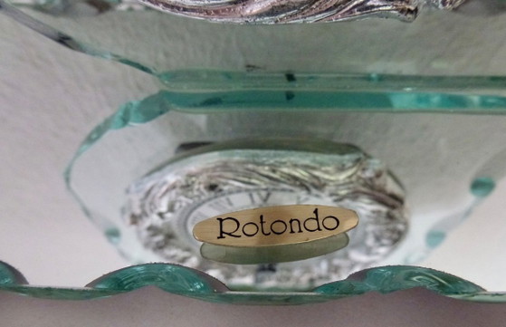 Image 1 of Reloj de mesa de cristal italiano antiguo, marca Rotondo.