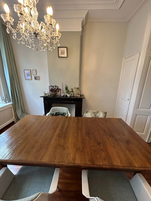 Mesa de comedor de roble 200/250x100