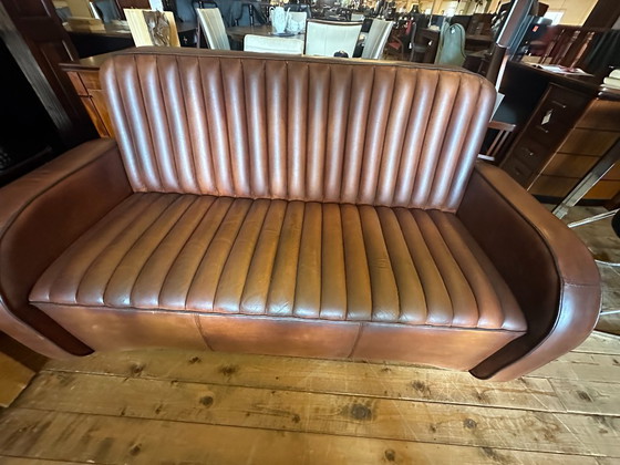 Image 1 of Jan Frantzen Art Deco 'Jaguar' Sofa – French Sheepskin