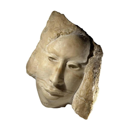 Georg Glaser, Woman's Face Beeldhouwkunst, jaren 80, Marmer