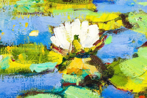 Image 1 of H.Hess, Ninfee, 1980, olio su tela