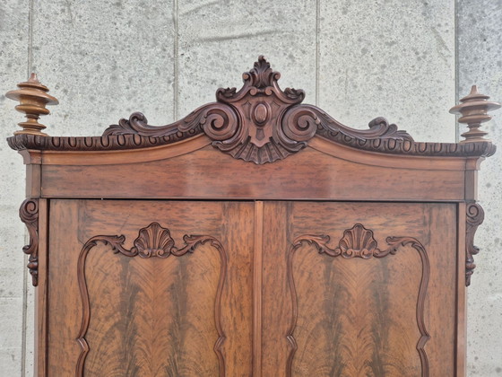 Grande armadio a frontone Biedermeier. Armadio antico. Credenza / mobile, Armadi contenitori, Legno, Marrone (foto 7 di 11)
