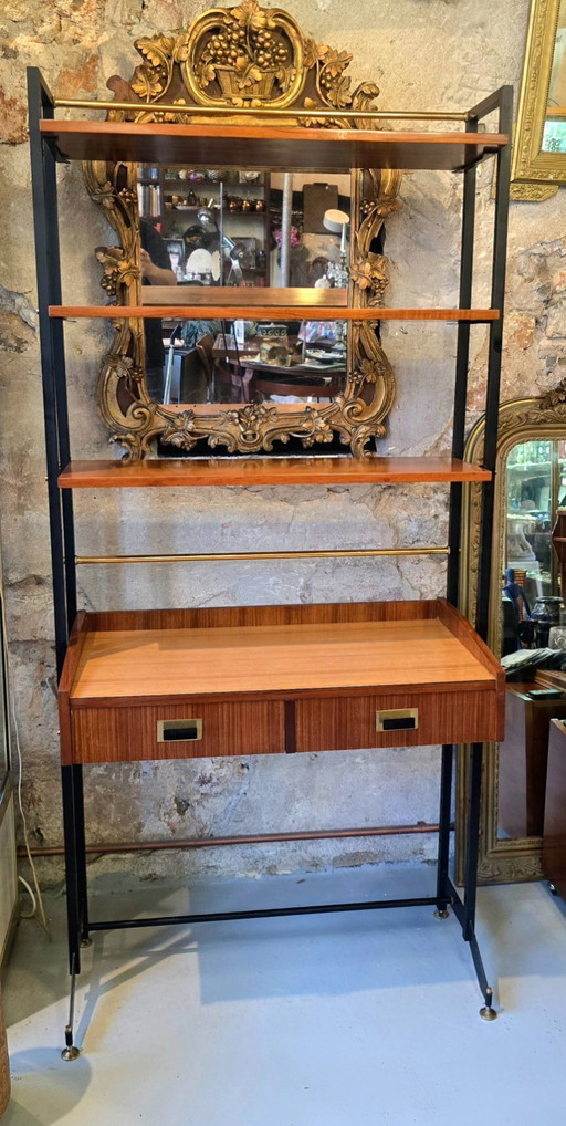 Bibliothèque - Bureau Vintage Italien Des Années 1960/70