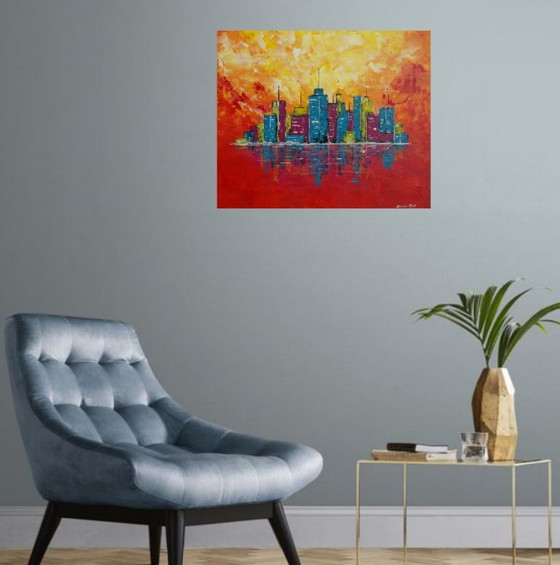 Image 1 of Manhattan Color – Tableau original de 2Luss'Art, format 12F horizontal