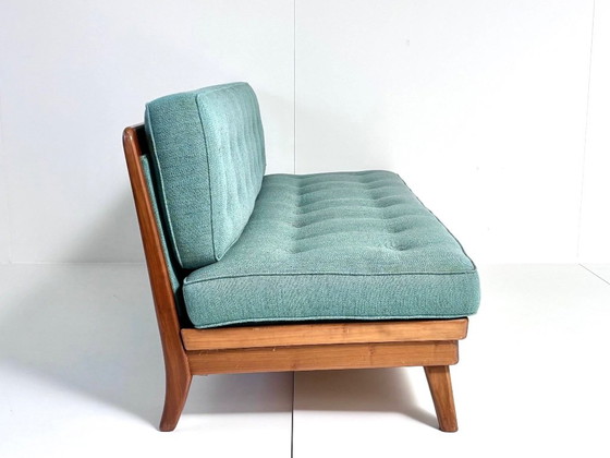 Vintage Scandinavian Mid-Century Daybed, Couches, Wood, Textile, Blue, Mid Century Modern (photo 12 of 15)