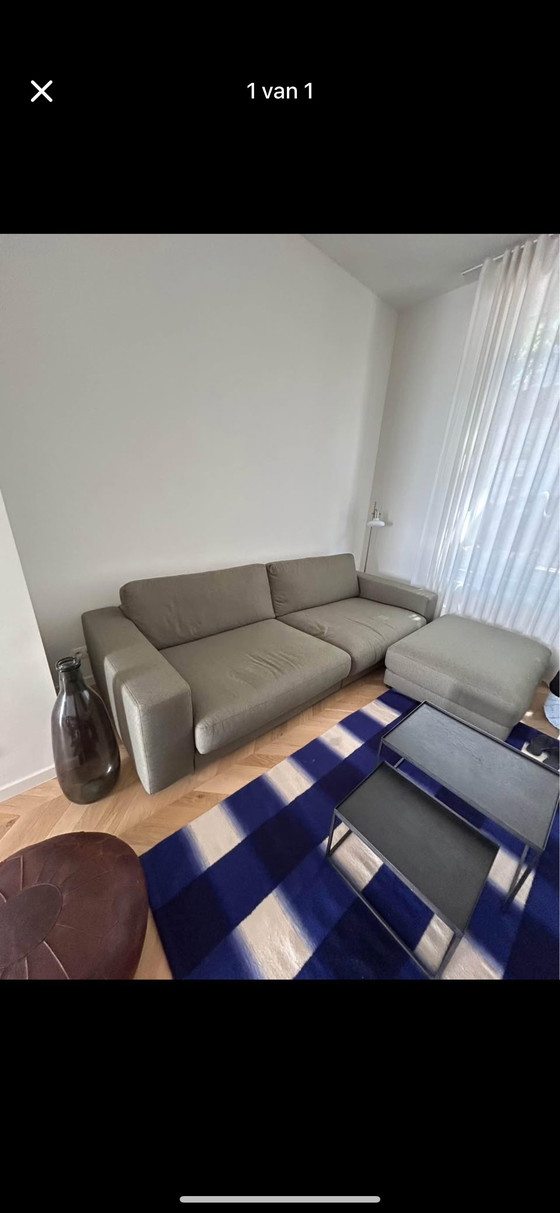 Image 1 of Gero Wonen armchair and pouf, olive green