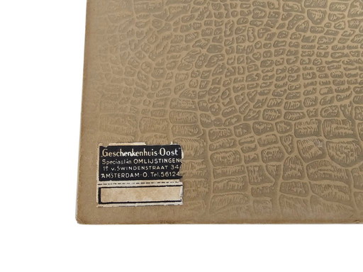 J.J. Hens - Estampe représentant un balai - paysage d'hiver - signée - seconde moitié du XXe siècle