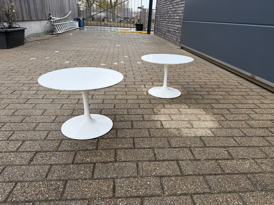 Image 1 of 2x Mesa auxiliar Knoll Tulip Eero Saarinen, 51 cm Laminado blanco