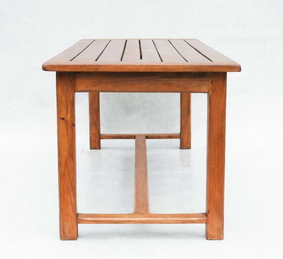 Vintage French Provincial Slatted Pine Dining Table, Seats 8, two available – Garden tables, Wood (photo 5 of 6)