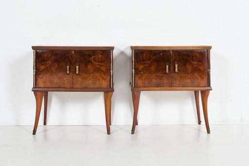 Set van 2 nachtkastjes/opbergkastjes in Mid-Century stijl, Italië jaren 1950.