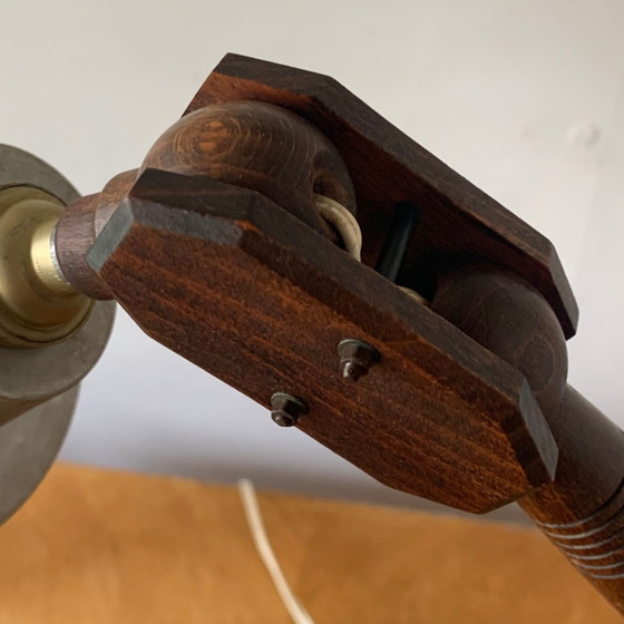 Articulated lamp in wood and vintage metal – Reading Lamp (photo 9 of 10)