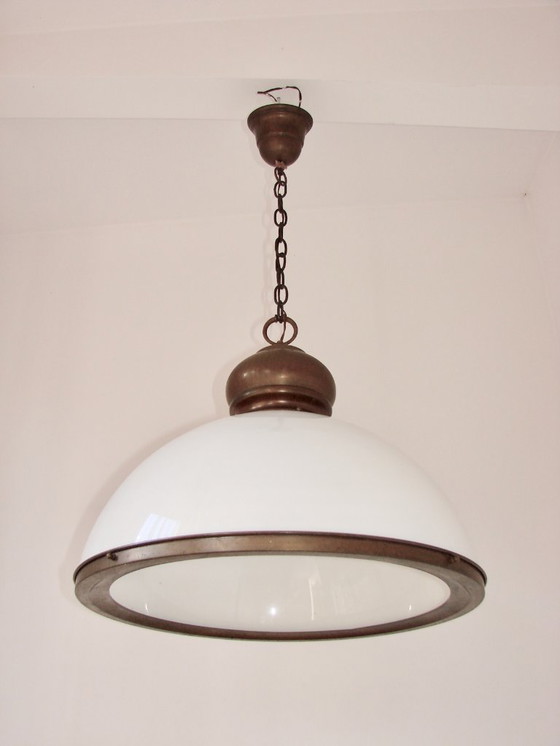Image 1 of Stylised pendant lamp from the 1990s – metal and plastic, E27
