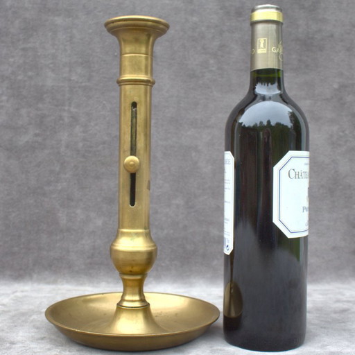 Antique French copper candlestick 30 cm