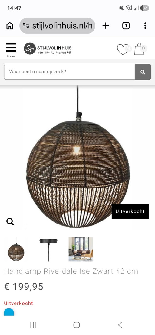 Riverdale Hanglamp Ise 42 Cm. Nieuw! – hanglampen, Metal (photo 2 of 6)