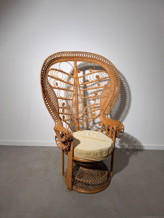 Sedia Pavone in Rattan Vintage, Poltrone (foto 6 di 6)
