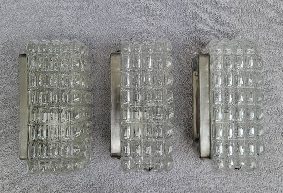 Set aus 3 ERCO 54 090 Blasenglas Wandleuchten, deutsche Mid-Century Modern aus den 1960er Jahren – Metal (photo 12 of 15)