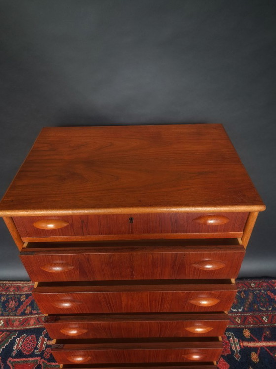 Vintage Midcentury Teak Chest of Drawers – Wood (photo 6 of 9)