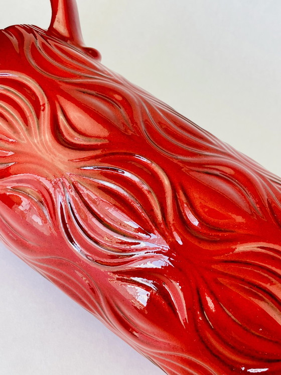 Image 1 of Scheurich Keramik 485-45 Amsterdam Onion vase, West Germany, 1970s, high-gloss red, exceptional condition, 46.5 cm
