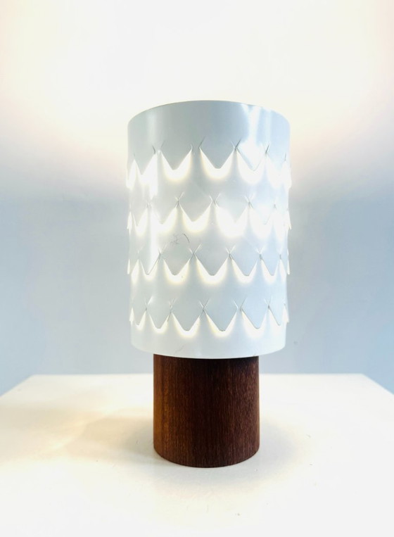 Teak And Perforated Metal Table Lamp By Hans-Agne Jakobsson For ASEA, Sweden, 1960s – Wood (photo 6 of 6)