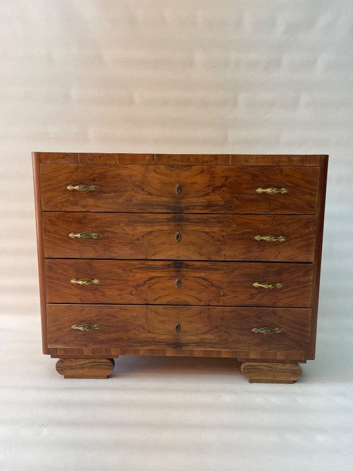 Art Deco ladekast – ladekasten, Wood, Brass (photo 2 of 8)