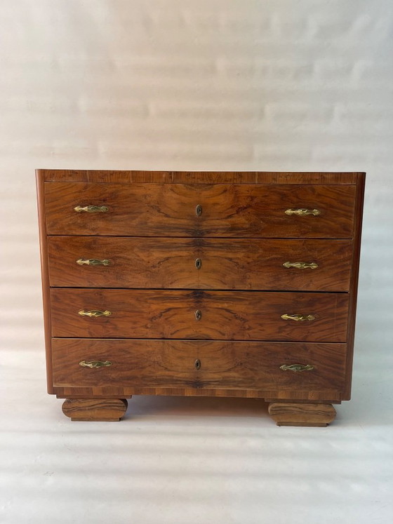 Art Deco ladekast – Ladekasten, Wood, Brass (photo 2 of 8)
