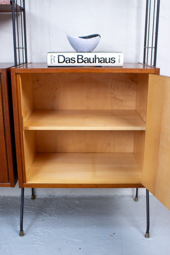 Image 1 of Vintage teak string shelf sideboard highboard 60s