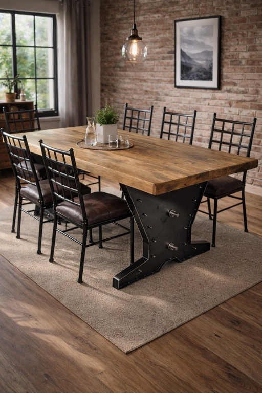 French-made, handcrafted industrial table