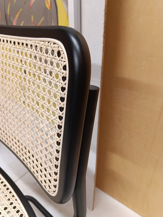 Image 1 of ALIVARMVSEVM 104. SET of 2 CESCA B32 Chairs (NEW) in Black Frame Limited Edition 