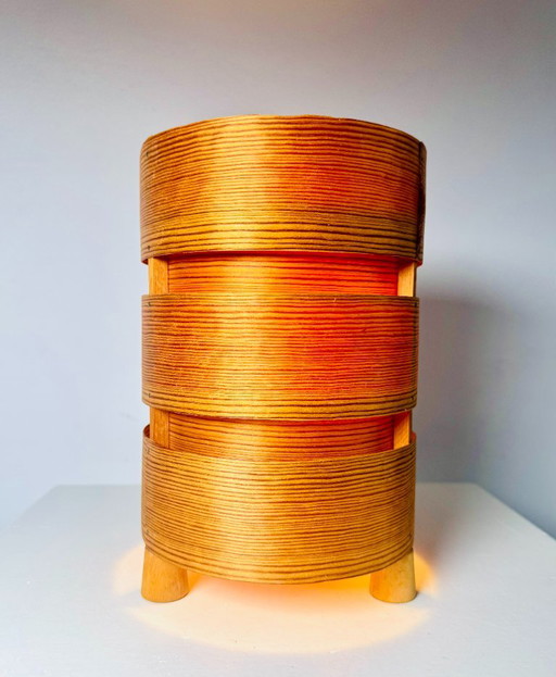Tripod Pine Veneer Table Lamp by Hans-Agne Jakobsson for AB Markaryd, Sweden, 1960s – Hans-Agne Jakobssen, tafellampen, Wood