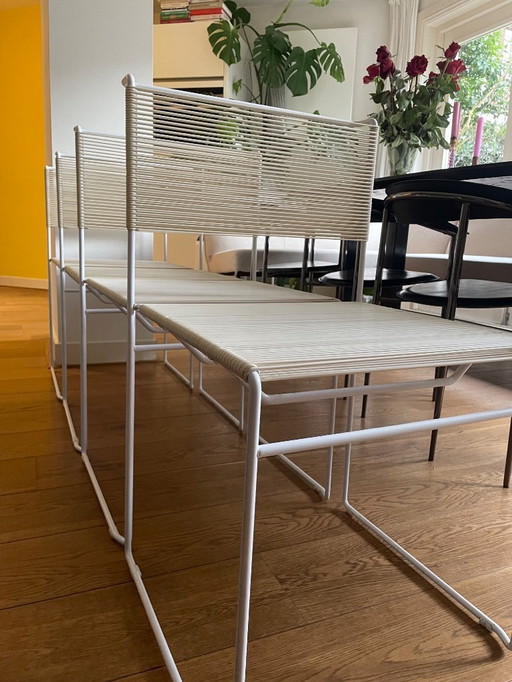 4x Spaghetti Chair Giandomenico Belotti bianco per Fly Line