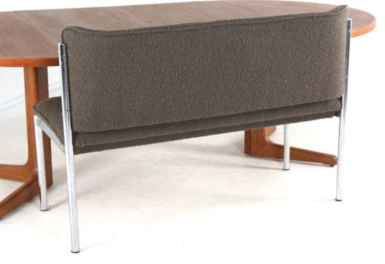 Image 1 of Vintage eetkamerbankje stoelen eetstoelen nieuw gestoffeerd