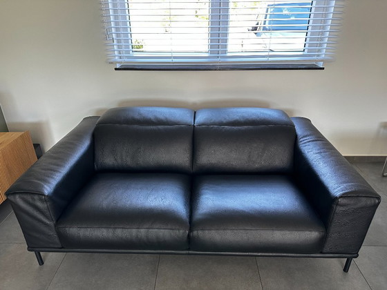 Image 1 of OLTA Spectra Sofa Set – Black Leather – Impeccable Condition