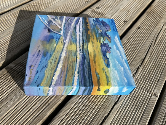 Beach At Twilight - Original Acrylic Painting on 3D Canvas – Paintings & Drawings, Cotton (photo 12 of 13)