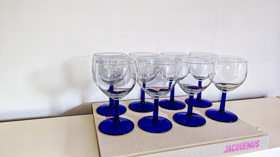 Image 1 of 8x Verre à vin Bleu foncé Acier Luminarc