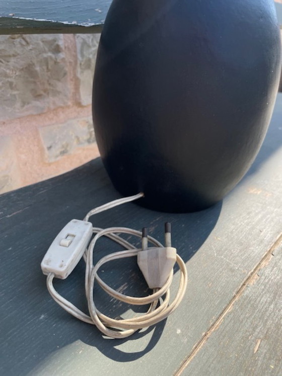 Pied de lampe Céramique noire vintage dlg Georges Jouve Capron design 1950 Blin – Ceramic (photo 4 of 8)