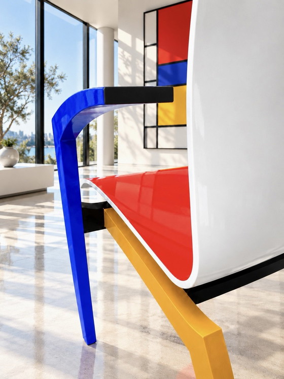Leolux Camarilla Sedia da pranzo "Mondriaan" / De Stijl, Sedie da pranzo, Legno, Blu (foto 3 di 6)