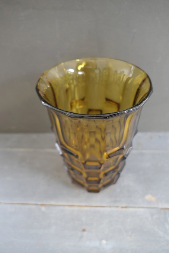 Image 1 of Vaso in vetro Art Déco color ambra