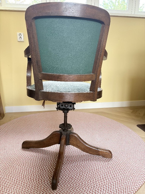 Image 1 of Classic green wooden office chair